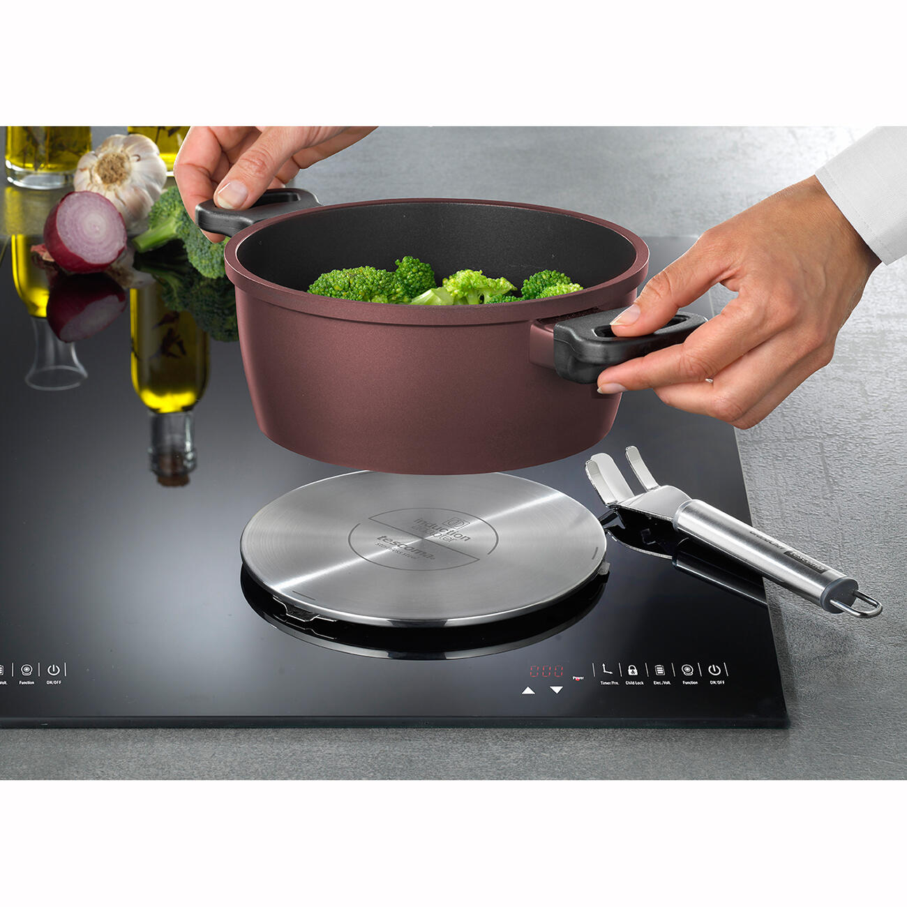 STONELINE® poêle wok 30 cm - Made in Germany, poignée amovible, induction