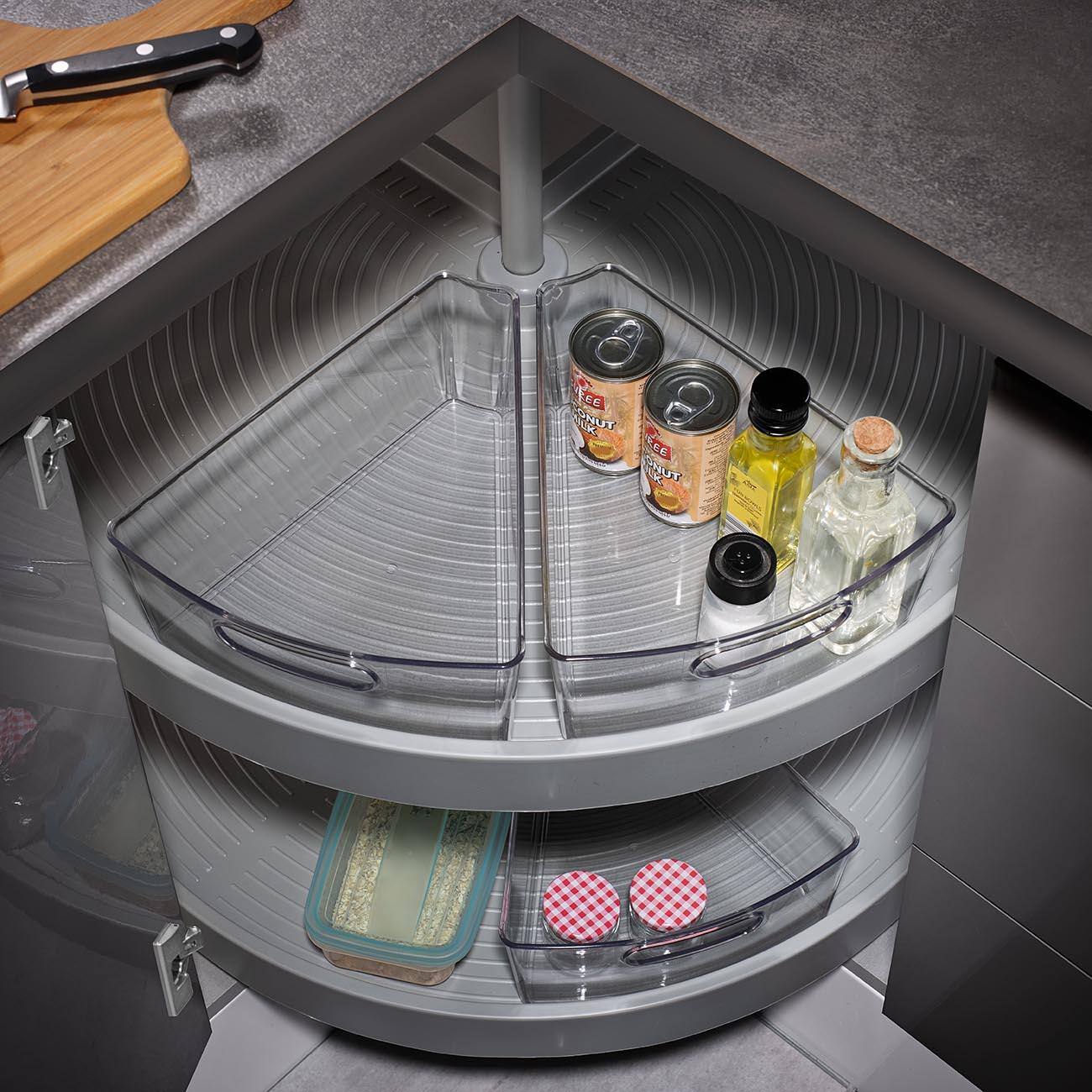 TMY Schrank Küchen Organizer Ausziehbare Schublade Küche In Eckschrank | Teleskopschublade In Küchenschränke 80 X 68 X 54 Cm | Küchenorganizer Für Küchenmöbel Max. 40 Kg | Rechts Offen