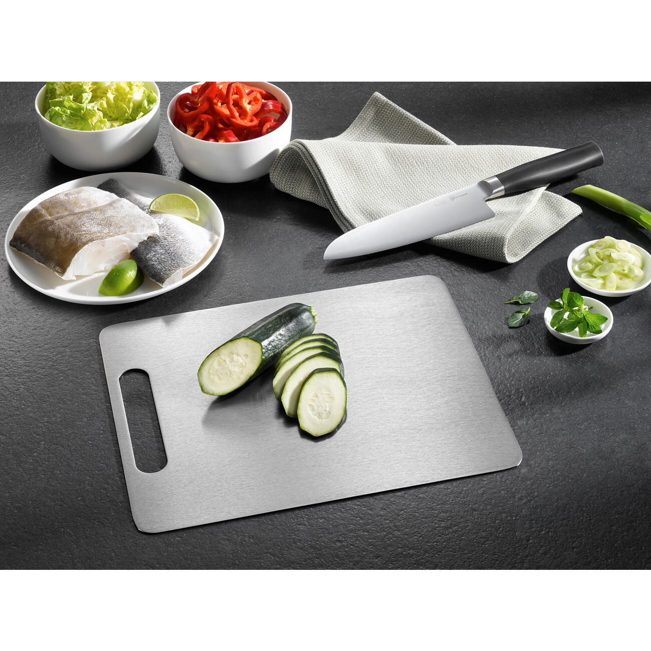 Planche à Découper En Acier Titane - Double Face Anti-Odeur Pour Viande Et Légumes | Facile à Nettoyer