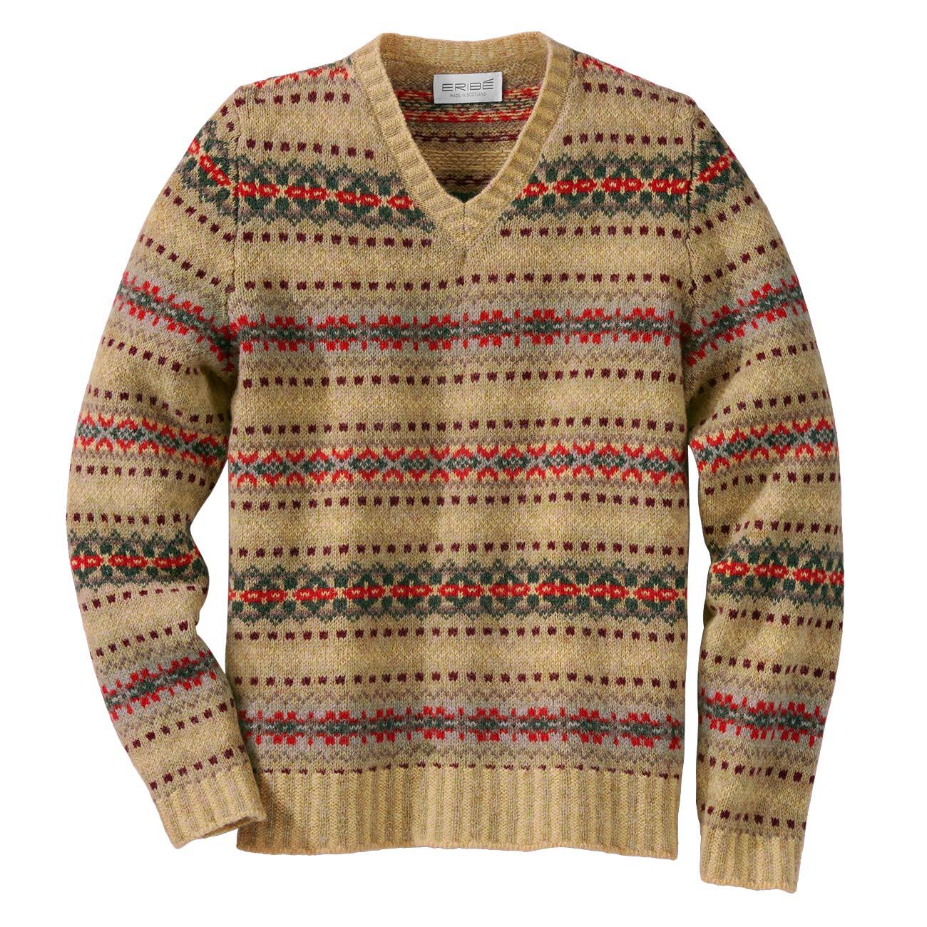 Pull Edward col en V Fair Isle