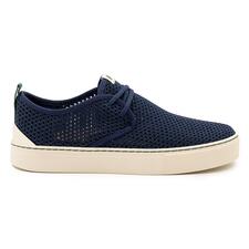 Navy Mesh-Sommersneaker in dunkelblau, seitliche Ansicht.