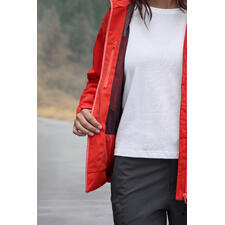 Damen, Jacke Dunkelrote Hardshell-Jacke für Damen, ideal für Outdoor-Aktivitäten.