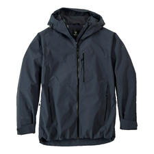 Herren, Jacke Schwarze Hardshell-Jacke geöffnet, sichtbar mit Taschen.