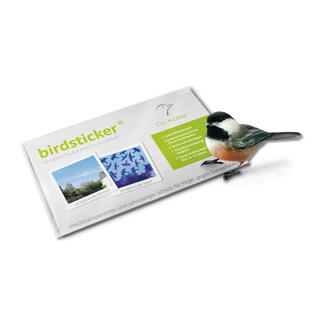 birdsticker®, 10er-Set Lebensrettend für Vögel. Für das menschliche Auge praktisch unsichtbar.