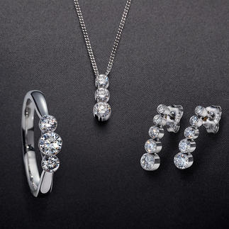 Schwebende Diamanten Kostbare Brillanten – schwebend zart in Weissgold gefasst.