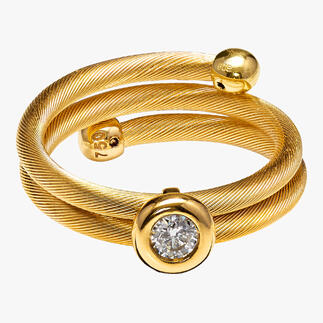 Collier ou Bague à diamants Idéal pour presque tous les décolletés : le collier serti de diamants en or 750. Avec bague en diamant assortie.