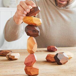 Balancing Stones Alles eine Frage der Balance: das Spiel, das Geschick und Geduld erfordert. In den USA handgefertigt aus 25 verschiedenen Hölzern – immer ein Unikat.