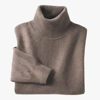 Kamelhaar-Rolli in taupe auf weißem Hintergrund.