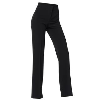 Moderne schwarze Schlaghose mit passender, elegantem Oberteil.