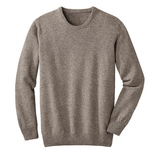 Yak-Pullover, Ansicht von vorne mit Rundhalsausschnitt und langen Ärmeln.