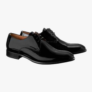 Schwarze Lacklederschuhe von Profession Bottier, Frontansicht