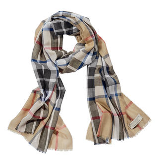 Tartan-Schal in Camel mit Thompson-Muster von Lochcarron.