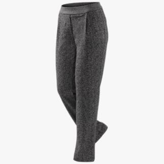 Schwarz-weiße Salt & Pepper-Schlupfhose von der Seite
