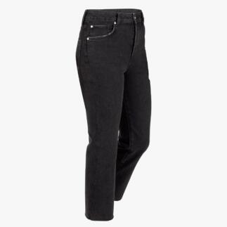 Schwarze Cropped-Jeans von Liu Jo, seitliche Ansicht.