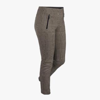 Stark Karo-Schlupfhose mit Reißverschluss auf der Vorderseite, schräg dargestellt.