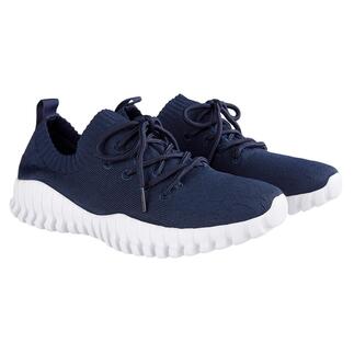 Paar dunkelblauer Knit-Schnür-Sneaker von bernie mev.