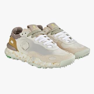 Beige-nachhaltige Vintage-Sneaker, Größe 36 auf einem weißen Hintergrund.