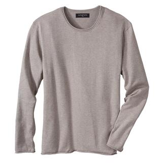 Beige Junghans 1954 Edel-Basic-Pullover auf weißem Hintergrund.