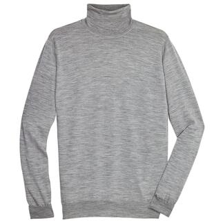 Grau melierter Junghans Strickrolli, flach liegend.