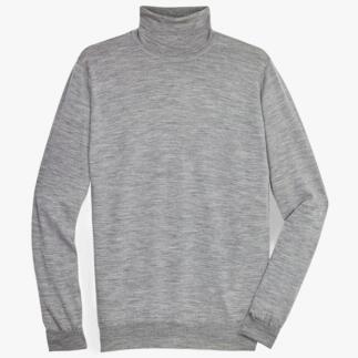 Grau melierter Junghans Strickrolli, flach liegend.
