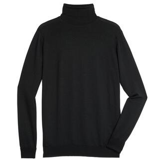 Junghans 1954 Strickrolli in Schwarz, flach liegend, Größe 48.