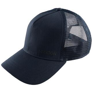 Dunkelblaue Stetson Trucker-Cap, seitlich betrachtet.