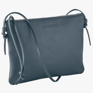 Grüne 3-in-1-Crossbody-Tasche aus Leder mit abnehmbaren Trägern.