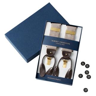 Albert Thurston Edel-Hosenträger in Geschenkbox mit Knöpfen