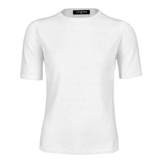 Junghans 1954 Milk-Cotton-Shirt, schlichtes weißes T-Shirt mit Rundhalsausschnitt.