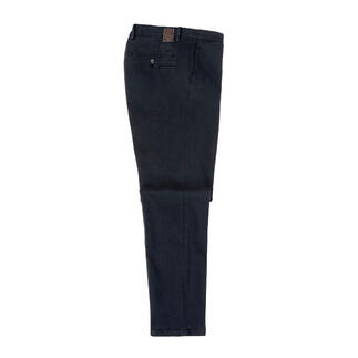 Navy farbene Twillhose, seitliche Ansicht, lässig und modisch.