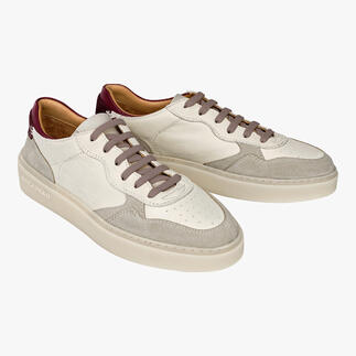 Zwei beige Ducanero® Basic-Edel-Sneaker, nebeneinander auf einem weißen Hintergrund.