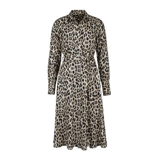 Leopardenkleid mit Gürtel in voller Ansicht
