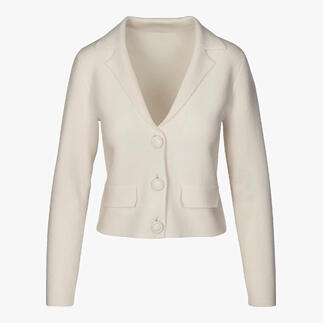 Weißer Kaschmir-Blazer mit Knöpfen vorne