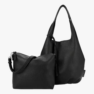 Schwarzer Soft-Shopper mit separater Innentasche.