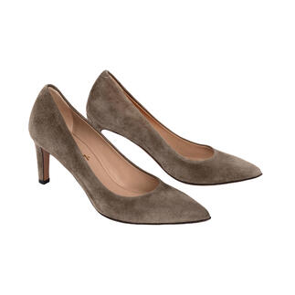 Zwei dunkle Soft-Pumps mit spitzem Design und mittelhohem Absatz.