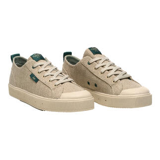 Sandfarbene Canvas-Sneaker in Größe 36 mit klassischem Design.
