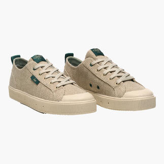 Sandfarbene Canvas-Sneaker in Größe 36 mit klassischem Design.