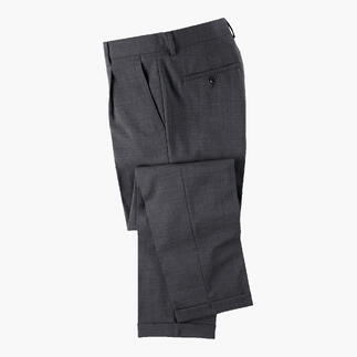 Graue Bundfalten-Hose für Herren, auf einem weißen Hintergrund.