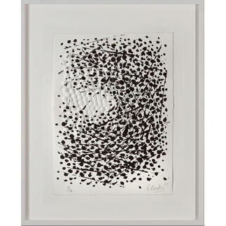 Günther Uecker – Strömung II, 2005 Prägedruck mit Lithografie auf 300-g-Büttenpapier 
Auflage: 99 Exemplare  
Exemplar: e. a. 
Blattgrösse (B x H): 28 x 38 cm  
Masse: gerahmt 43 x 53 cm