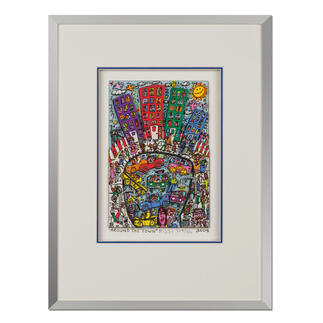 James Rizzi – Around the town Handsignierte 3D-Papierskulpturen des verstorbenen James Rizzi. 50 von 350 Exemplaren – exklusiv bei Pro-Idee. Masse: gerahmt 30 x 40 cm