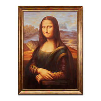 Hui Liu malt Leonardo da Vinci – Mona Lisa Die perfekte Kunstkopie – 100 % von Hand in Öl gemalt. Masse: gerahmt 65 x 89 cm