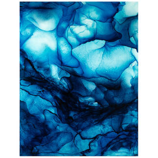Michèle Caspers – Blu Plunge III Tiefblau. Abstrakt. Faszinierend schön. Michèle Caspers Unikatserie „Blu Plunge III“: 20 Exemplare. 100 % Handarbeit. Masse: 115 x 150 cm.
