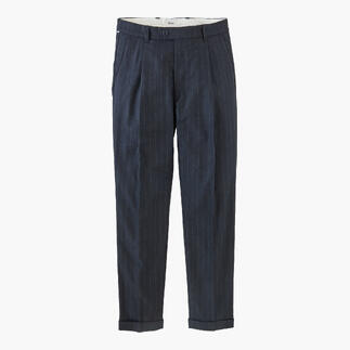 Navy Nadelstreifenhose mit geradem Schnitt