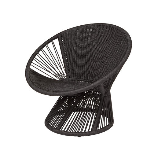 Loungesessel oder Flechttisch Seltene Parabol-Form, aufwändig handgeflochten: der Loungesessel im angesagten Sixties-Style.