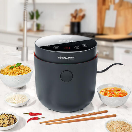 Low Carb Reiskocher Einzigartig: der Reiskocher mit Low Carb-Funktion. Spart bis zu 33 % Kohlenhydrate. Qualität von Rommelsbacher.