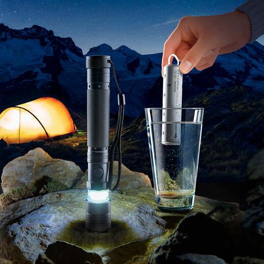 HydraCell™ Taschenlampe AquaTec Die Taschenlampe mit fortschrittlicher Brennstoffzellen-Technologie: HydraCell™