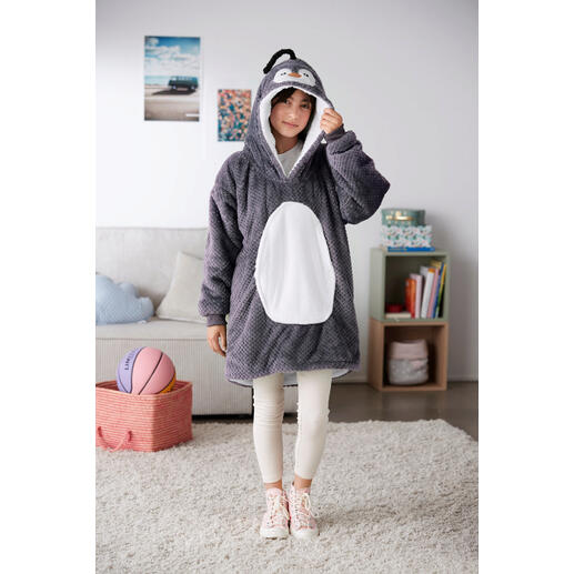 Wahlweise als Hasen- oder Pinguin-Hoodie und in je 3 Grössen erhältlich.