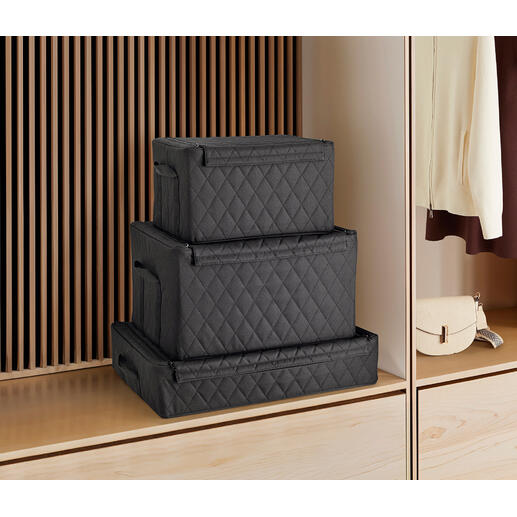 Boîtes empilables à matelassage en losange Ranger avec style – polyvalent, pratique, pliable pour un rangement gain de place.