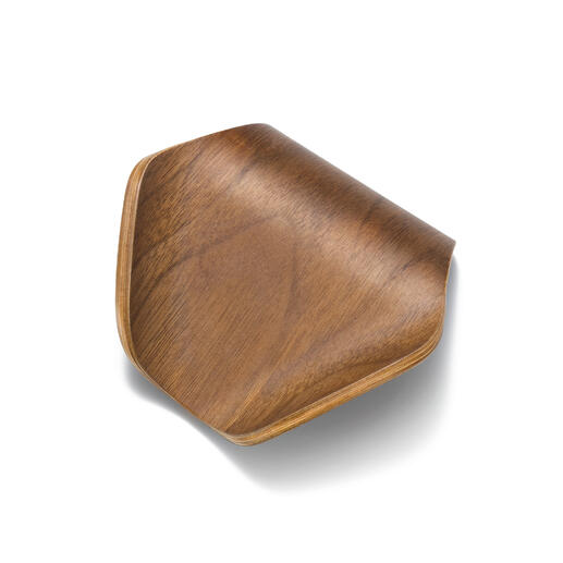 Dunkle Walnuss Holz-Seifenschale, elegant geformt
