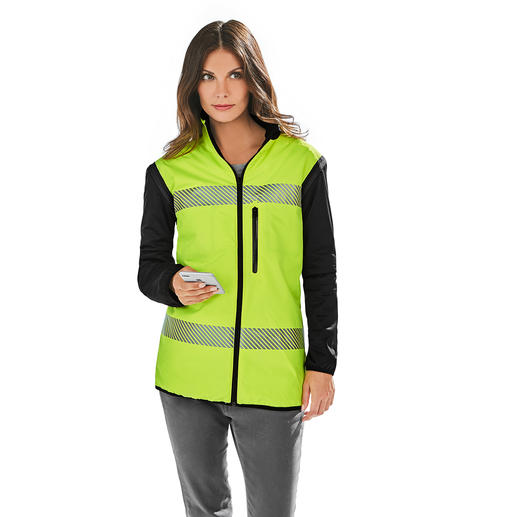 Aussenmaterial: innovatives Gewebe aus 100% recyceltem Micro-Polyester, wasserdicht und hohe Atmungsaktivität
Innenmaterial: fluoreszierendes Polyester mit retroreflektierenden Streifen, hohe Lichtechtheit Aussenmaterial: innovatives Gewebe aus 100% recyceltem Micro-Polyester, wasserdicht und hohe Atmungsaktivität
Innenmaterial: fluoreszierendes Polyester mit retroreflektierenden Streifen, hohe Lichtechtheit